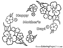 Felicitation Flowers Mother's Day Colouring Sheet free