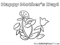 Flowers download Mother's Day Coloring Pages