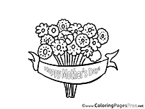 Flowers for Kids Mother's Day Colouring Page