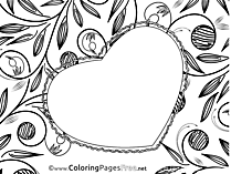 Heart Felicitation Children Mother's Day Colouring Page