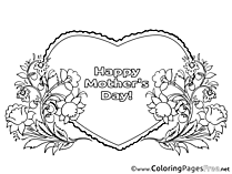 Heart Kids Mother's Day Holiday Coloring Page