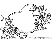 Holiday Heart Colouring Sheet download Mother's Day