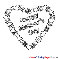 Holiday Heart Flowers Mother's Day free Coloring Pages