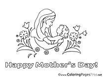 Infant Colouring Page Mother's Day free