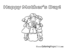 Kids Felicitation Mother's Day Coloring Pages