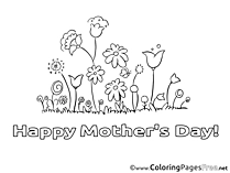 Meadow Flowers printable Mother's Day Coloring Sheets