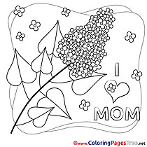 Mimosa Flower Kids Mother's Day Coloring Pages