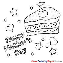 Piece of Cake Children Mother's Day Colouring Page