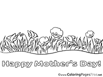 Poppies Flowers printable Coloring Pages Mother's Day