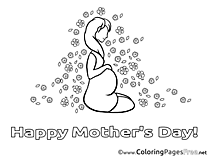Pregnancy free Colouring Page Mother's Day