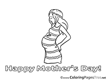 Pregnancy Mother's Day Coloring Pages download