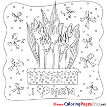 Ribbons Flowers Mother's Day Coloring Pages download