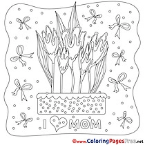Ribbons Flowers Mother's Day Coloring Pages download