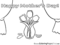 Tulips Colouring Sheet download Mother's Day