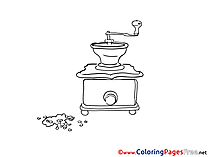 Coffee Mill free Colouring Page download