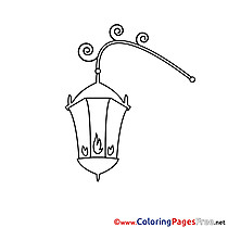 Lantern for Kids printable Colouring Page