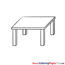 Table for free Coloring Pages download