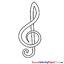 Treble Clef for Children free Coloring Pages