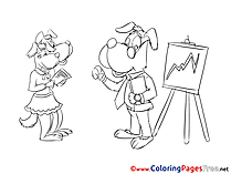 Dogs Graph Office  Coloring Sheets download free