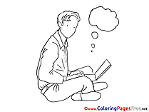 Laptop Man Colouring Sheet download free