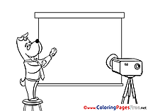 Projector Dog printable Office Coloring Sheets download