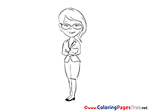 Woman in Office download Coloring Pages