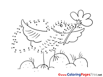Bird Children Painting by Number Colouring Page