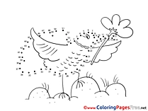 Bird Children Painting by Number Colouring Page