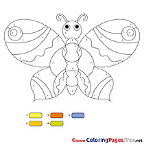 Butterfly Painting by Number Coloring Pages download