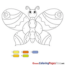 Butterfly Painting by Number Coloring Pages download