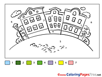 City Coloring Pages Painting by Number for free