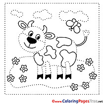 Cow Coloring Pages Painting by Number for free