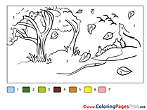 Forest Colouring Sheet download Painting by Number