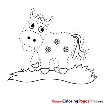 Horse for Kids Painting by Number Colouring Page