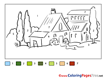 House Painting by Number free Coloring Pages