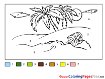 Island Coloring Sheets Painting by Number free