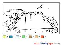 Mountain Painting by Number Coloring Pages download