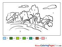 Nature download Painting by Number Coloring Pages