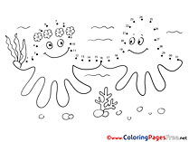 Octopuses Painting by Number Coloring Pages download