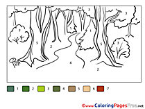 Pathway Painting by Number Coloring Pages free