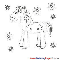 Stallion Children Painting by Number Colouring Page