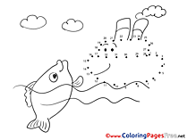 Steamship Colouring Page Painting by Number free