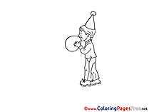 Balloon Boy Kids download Party Coloring Pages