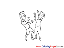Boys Dancing for free Coloring Pages download