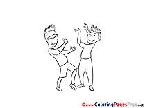 Boys Dancing for free Coloring Pages download