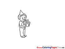 Cake Boy Party printable Coloring Pages for free