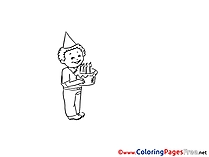 Cake Boy Party printable Coloring Pages for free