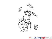 Candies Gifts Children download Colouring Page