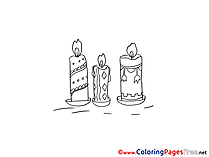 Candles Children Coloring Pages Party free