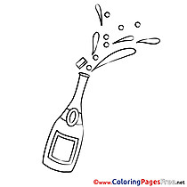 Champagne for Kids printable Colouring Page